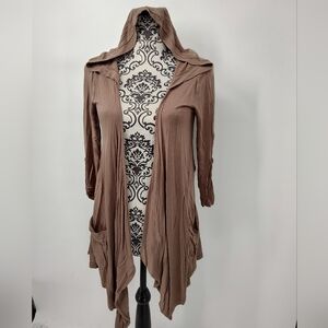 Eyelash Couture Women's Taupe Half Sleeve Cardigan Size Medium